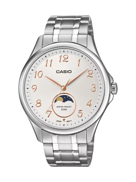 Casio Men's Watch 43mm Battery With Silver Steel Bracelet