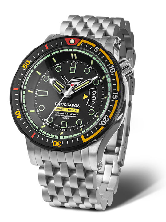 Vostok Europe Men's Watch Battery with Silver Metal Bracelet