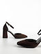 Pumps mit Riemchen & Chunky hoher Absatz Braun