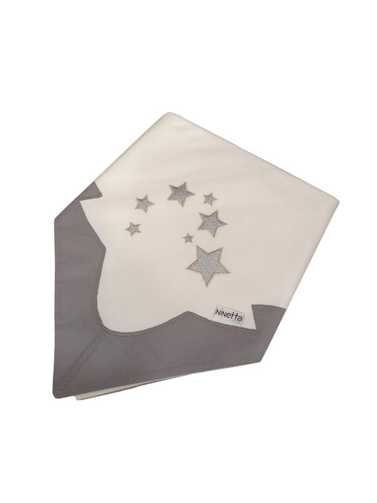 Ninetta Bebe Прегръщаща Пелена Пике Gray Stars Сив 90x90см.