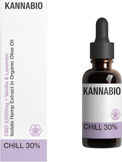 KannaBio Chill Öl Hanfprodukte (CBD) in Drops Vanille Lavendel mit 30% CBD 10ml