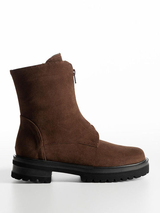 Bozikis Suede Women's Ankle Boots Brown