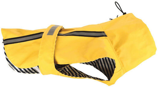 Flamingo Hundemantel Wasserdicht Gelb mit Rückenlänge 55 cm.