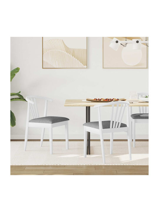 Dining Room Wooden Chair White and Grey 50.5x61x80.5cm 2pcs