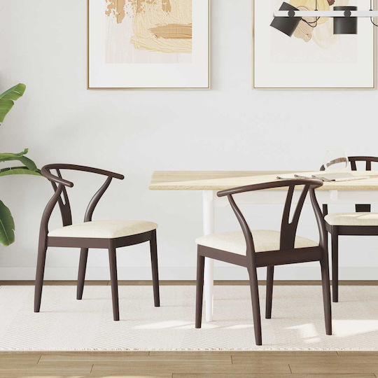 Dining Room Wooden Chair Open Café 54.5x53x77cm 2pcs