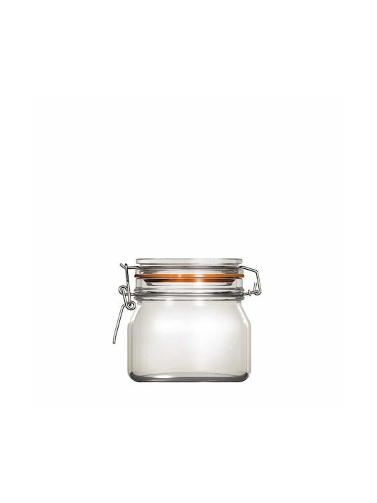 Uniglass Set of 6 Coffee Jars with Lid Glass Transparent 500ml 6 Pieces
