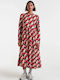 Midi Kleid Black/red