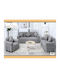My Home Luxury Set of Elastic Sofa Covers Grey 3pcs PP-321MG