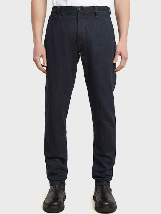 Morry Trousers Chino in Tapered Line Blue Black