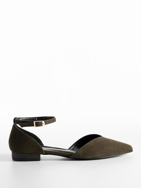 Silia D Wildleder Damen Ballerinas Spitz zulaufend Grüne