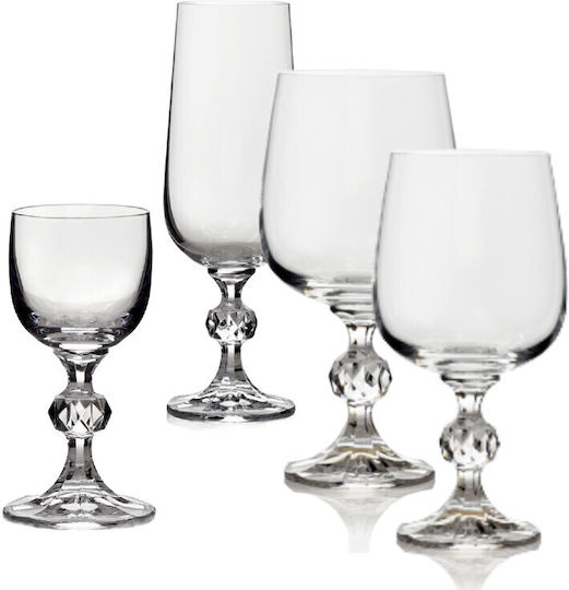 Crystalite Bohemia Set Gläser Cocktail/Trinken / Champagner / Wasser / Weißwein / Likör/Ouzo aus Kristall Mit Stiel 180ml 24Stück