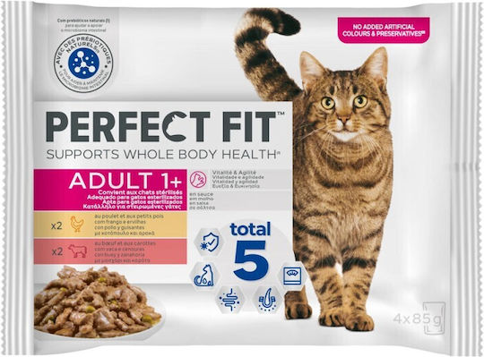 Perfect Fit Nassfutter für Katzen in Beutel mit Kalb 85gr