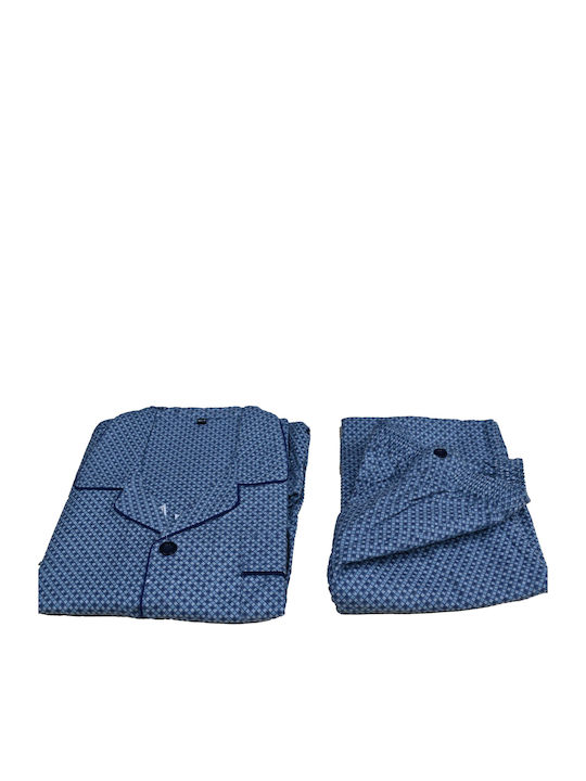 Collection Χειμερινή Ανδρική Πιτζάμα Βαμβακερή Navy