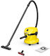Karcher WD 2 Plus V-12 4 18 Σκούπα Υγρών / Στερεών 1000W με Πλαστικό Κάδο 12lt Κίτρινη