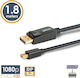 DisplayPort-zu-Mini-DisplayPort-Kabel 1.2 FullHD 1080p 1,8 m