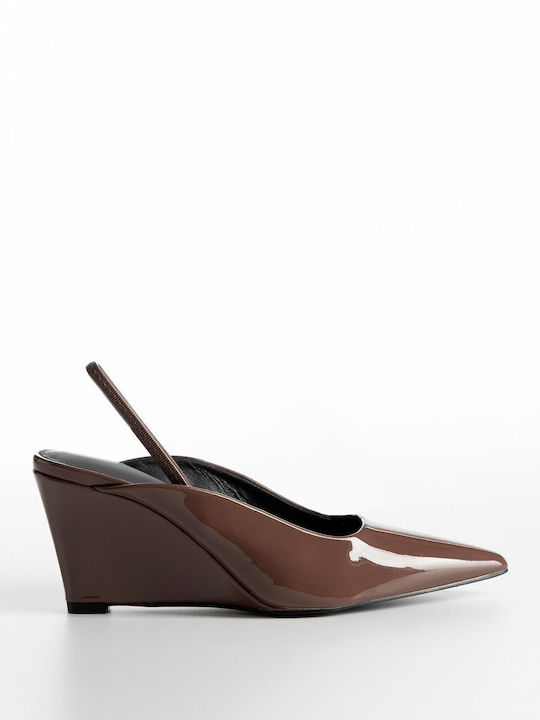 Bozikis Damenplattformen Gh5-5 Braune Lackleder High Heels