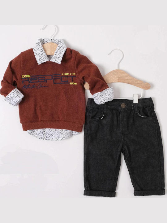 Bebus Kids Kinderbekleidungssets mit Hosen Schwarz 3 Stück