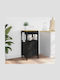 vidaXL Wooden Kitchen Rack 3 Tiers Black 48x40x88.5cm