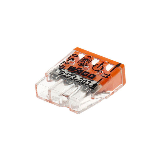 Compact Connector Joining 3 Wires Max 2.5 Mm² 100 Pcs Wago 2273-203