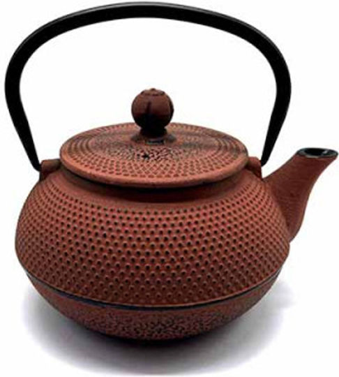 Teapot Cast Iron Red 600ml