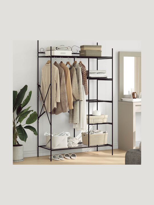 vidaXL Floor Garment Rack made of Metal Black 104.5x45x172cm