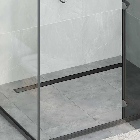 vidaXL Siphon Spülbecken mit Größe 100x11cm Schwarz