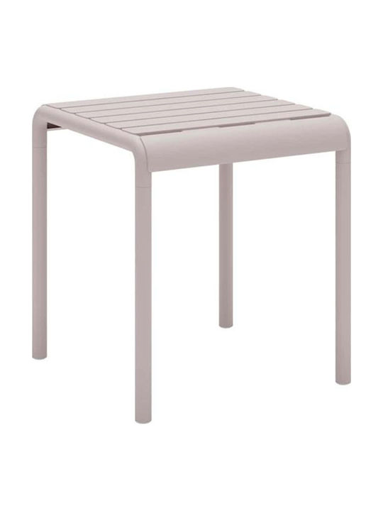 Sitting Room Outdoor Free Standing Polypropylene Table Cappuccino 46x46x48cm