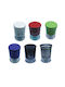 AGC Set of 6pcs Jars General Use with Lid Glass 5.5x5.5x11cm