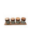 Lampiris Interiors Set 4 Pieces General Use Food Jars with Lid and Stand Porcelain 11x10x37cm