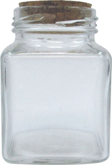 Set of 6 General Use Glass Jars with Cork Transparent 110ml