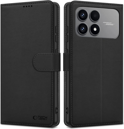 Tech-Protect Brieftasche Synthetisches Leder / Silikon Schwarz (Xiaomi Poco F8 Pro)