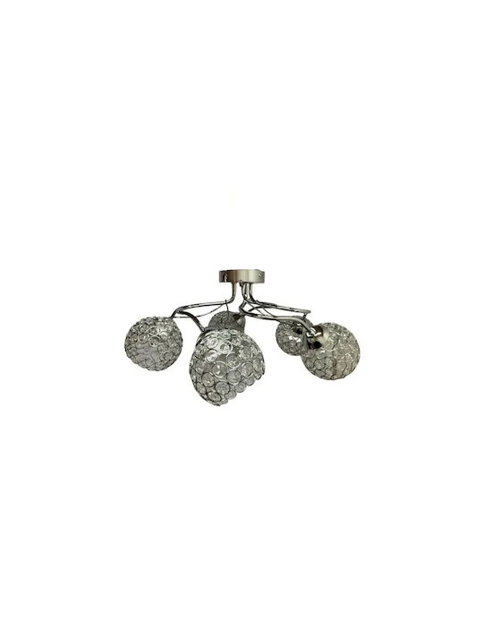 Light fixture Ceiling Mount Light 55cm Silver with Socket E27 with Crystals