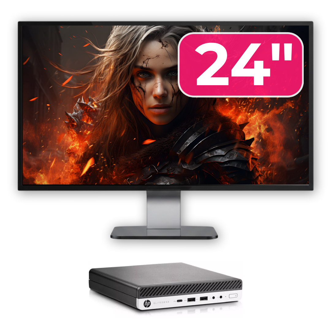 HP EliteDesk 800 G3 + monitor 24