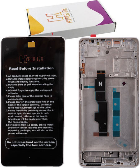 Hyper Fix Οθόνη με Μηχανισμό Αφής και Πλαίσιο για Xiaomi Redmi Note 13 5G (Λευκό)