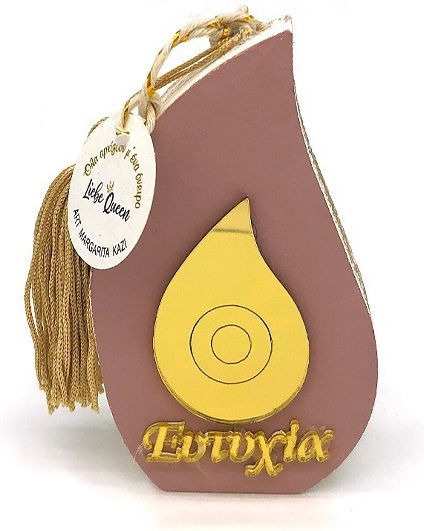 LiebeQueen Lucrat manual Amulet cu dorințe Roz din Lemn 1buc