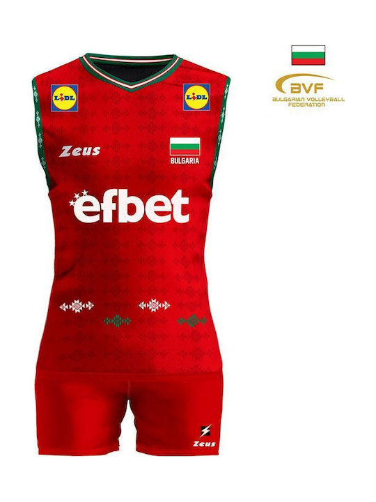 Women's Official Volleyball Kit Zeus Bulgaria Volley W Red