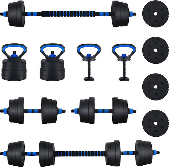 vidaXL Set De Gantere Cu Set De Gantere Greutate Totală 30kg
