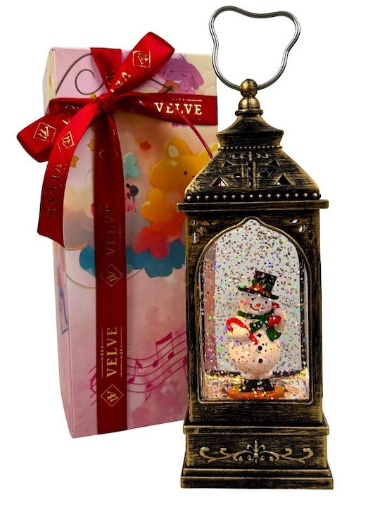Ornament de Crăciun Lanternă Luminat cu Om de Zăpadă 8x20cm 1buc