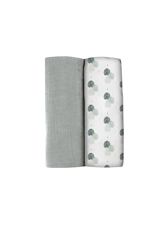 Beaba Muslin Swaddle Blanket Gray 120x120cm 2 Pieces