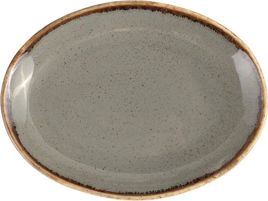 Porland Serving Platter Oval made of Porcelain Gray 35x35cm