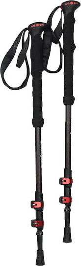 Campus Stetin Baston de trekking din aluminiu 2 buc Negre