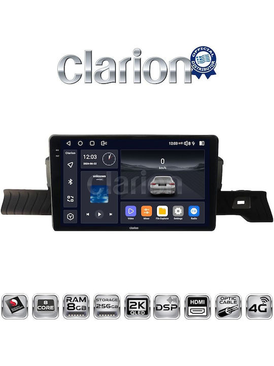 Clarion Car Audio System for Citroen C3 (Bluetooth/USB/WiFi/GPS/Apple-Carplay/Android-Auto)