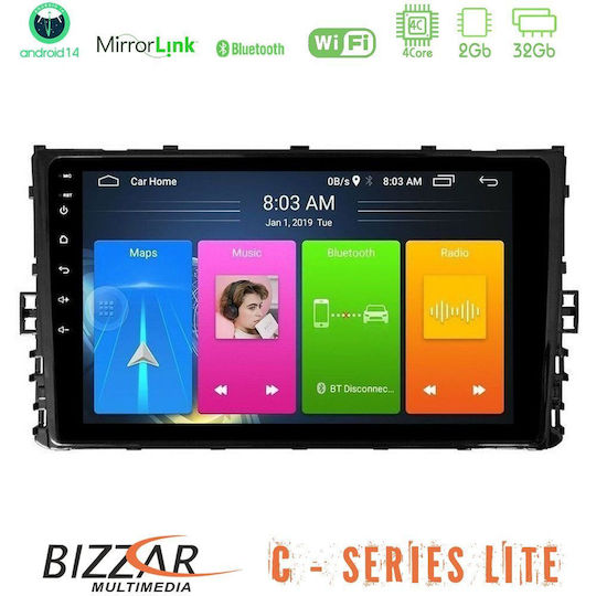 Bizzar Ηχοσύστημα Αυτοκινήτου για Volkswagen Golf / Polo / T-Cross / T-Roc / Tiguan 2013-2021 (Bluetooth/USB/AUX/WiFi/GPS/Apple-Carplay/Android-Auto) με Οθόνη Αφής 9"