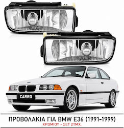 Car Headlights Bmw E36 1991-1999 Chrome Set 2 Pieces Nlb01w