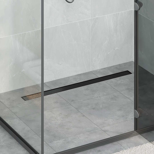vidaXL Siphon Boden mit Größe 100x11cm Schwarz