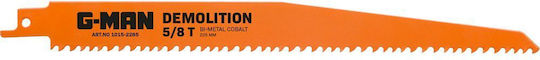 G-man Reciprocating Saw Blade for Wood Metal 22.5cm 6t 1015-2285gm 5 Pieces