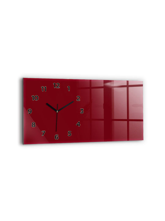 Tulup Ρολόι Τοίχου Γυάλινο Κόκκινο 60x30cm