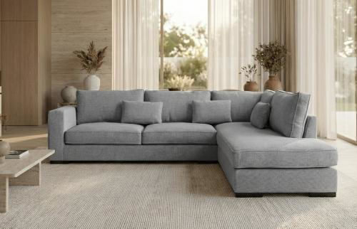 Brussels Corner Couch Bed with Right Corner Gray 303x228x86 cm