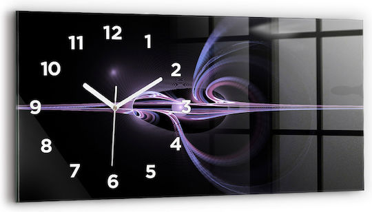 Tulup Leise Wanduhr Glas Lila 60x30cm