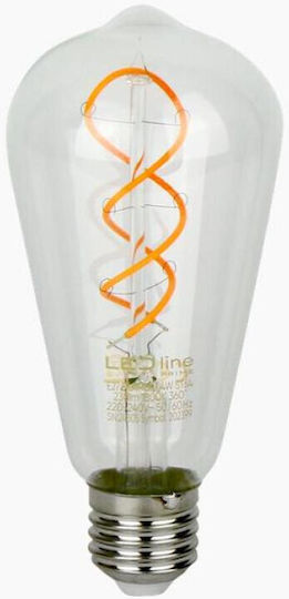 LED line Λάμπα LED 4W για Ντουί E27 και Σχήμα ST64 Θερμό Λευκό Dimmable